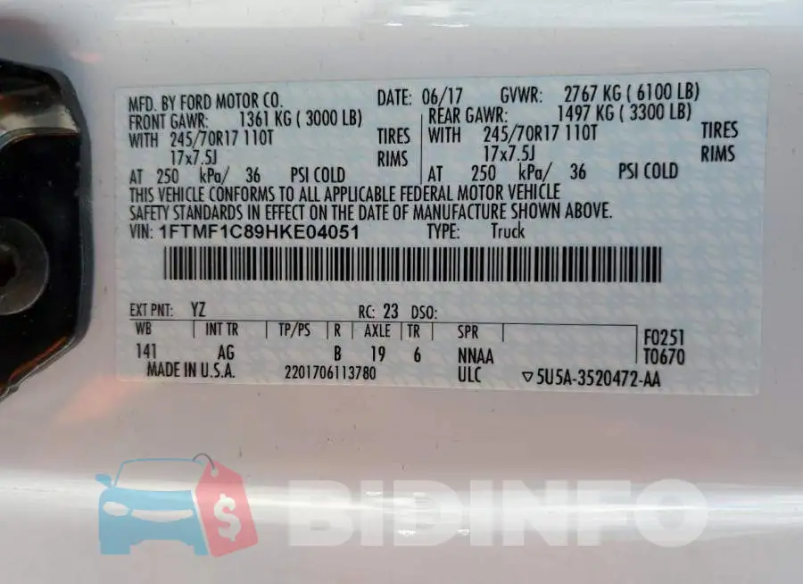 1FTMF1C89HKE04051 Photo# 13