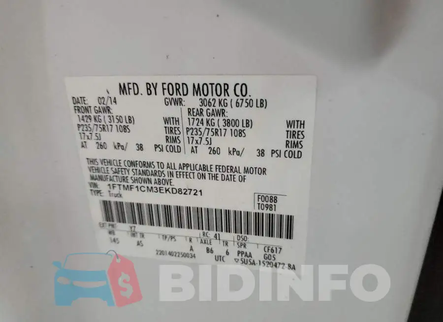 1FTMF1CM3EKD82721 Photo# 10