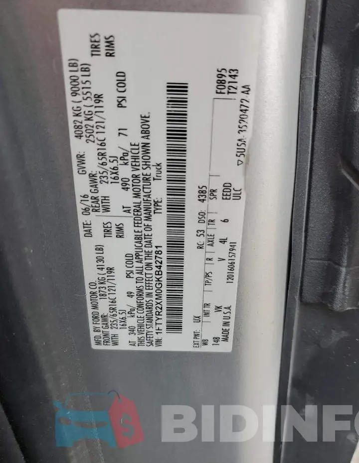 1FTYR2XM0GKB42781 Photo# 13