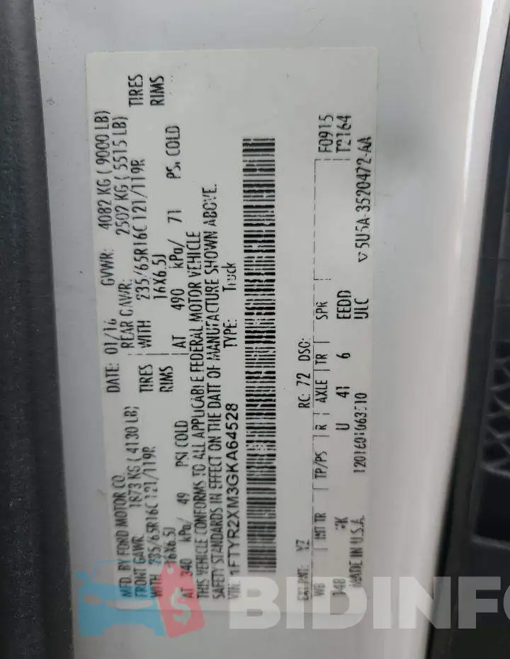 1FTYR2XM3GKA64528 Photo# 13