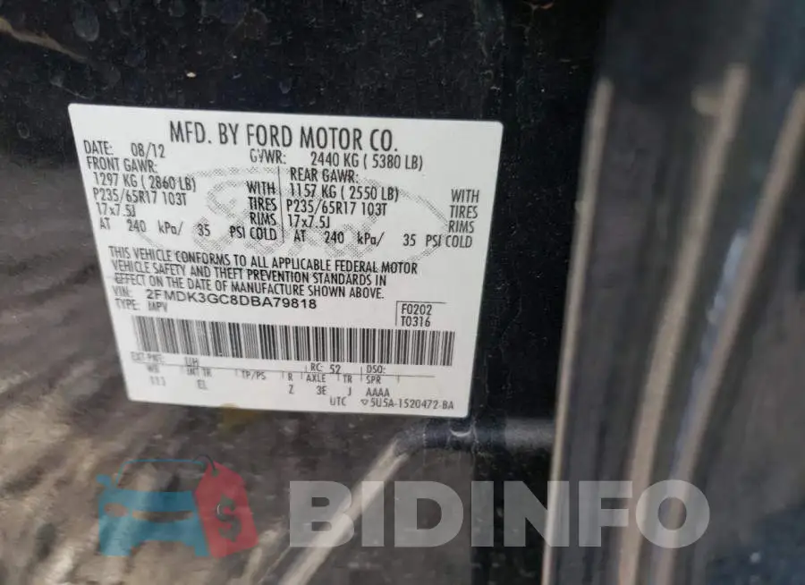 2FMDK3GC8DBA79818 Photo# 13