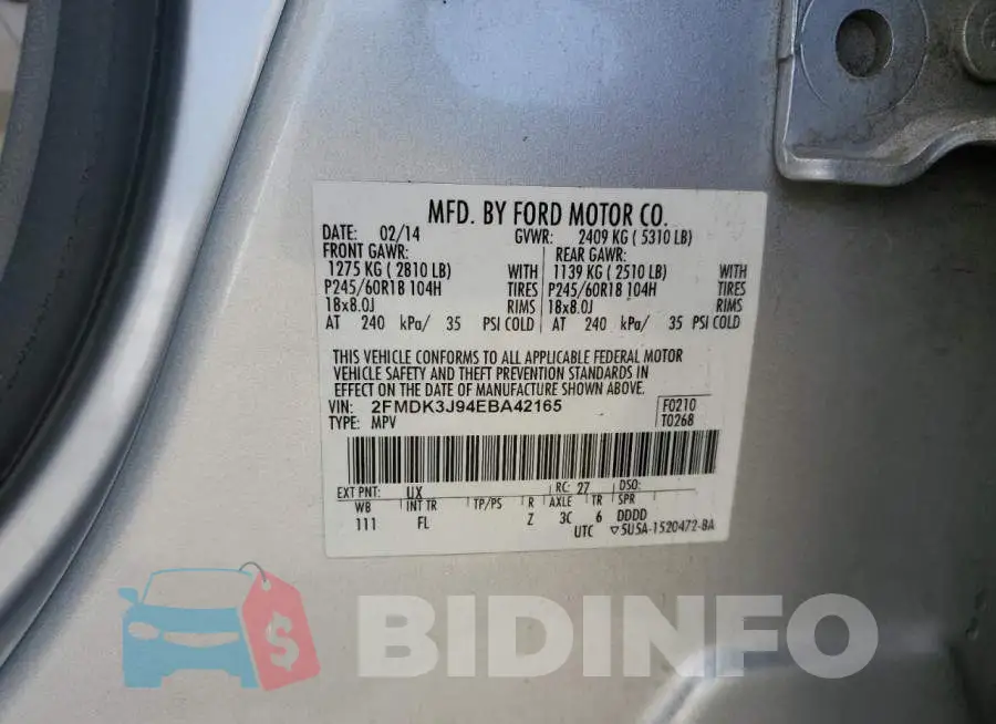2FMDK3J94EBA42165 Photo# 12
