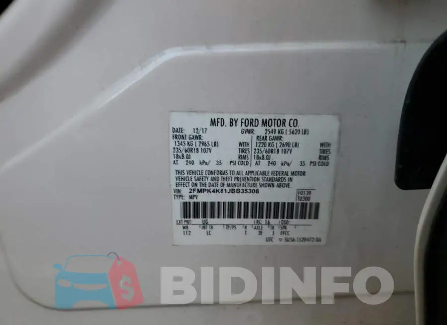 2FMPK4K81JBB35308 Photo# 13
