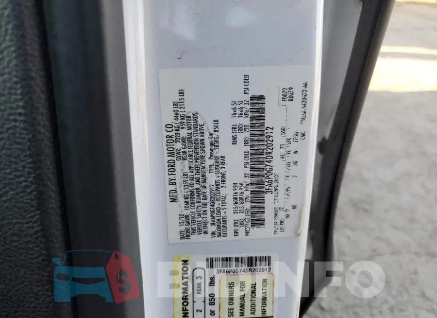 3FA6P0G74DR202912 Photo# 10