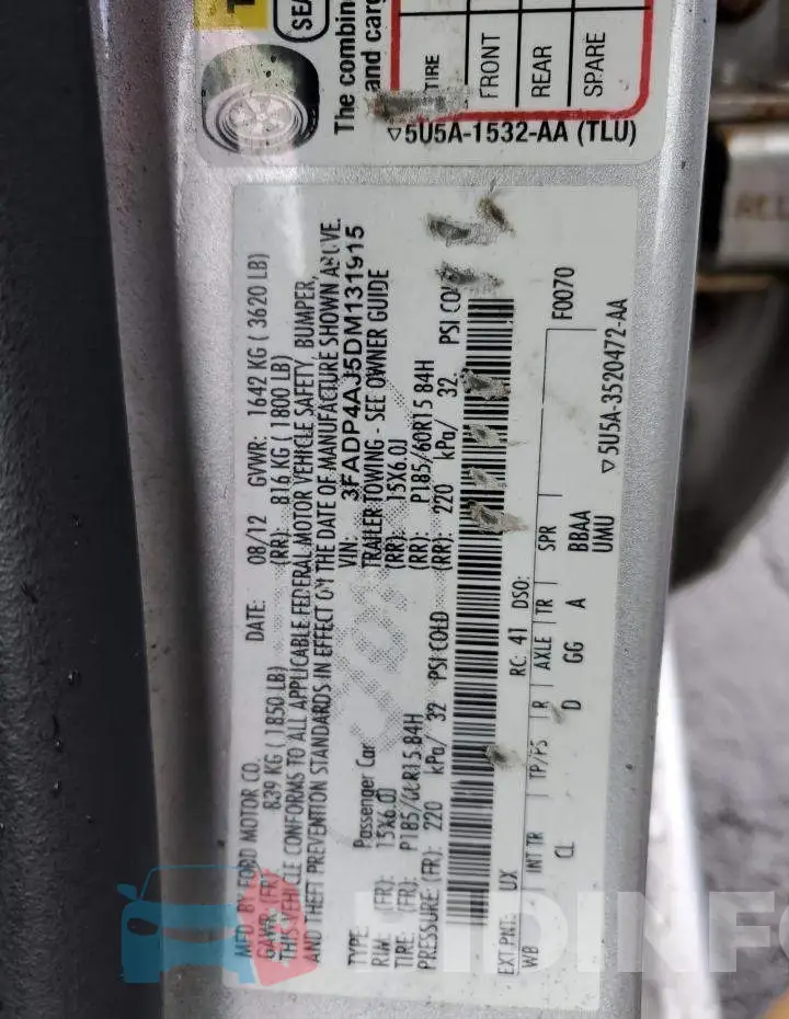 3FADP4AJ5DM131915 Photo# 10