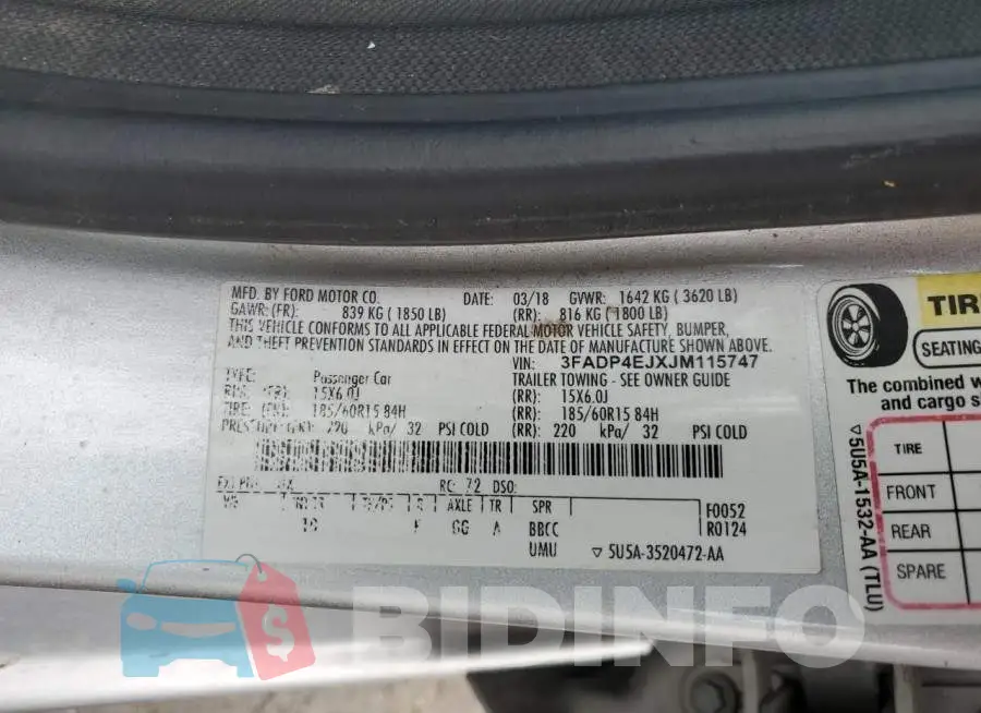 3FADP4EJXJM115747 Photo# 10