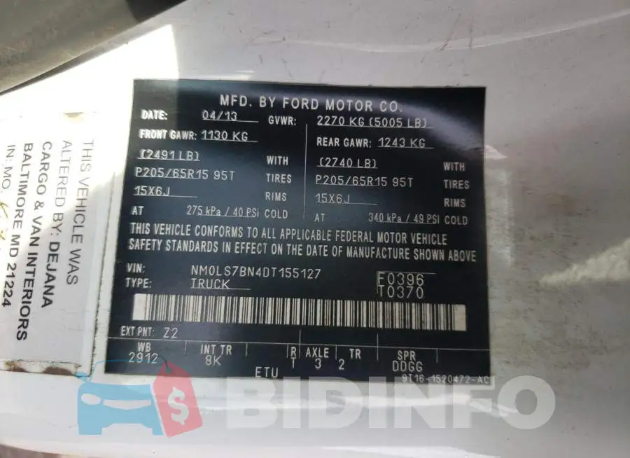 NM0LS7BN4DT155127 Photo# 10