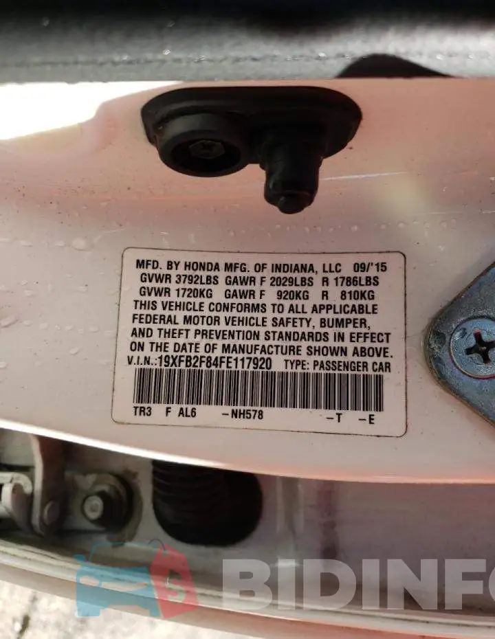 19XFB2F84FE117920 Photo# 12
