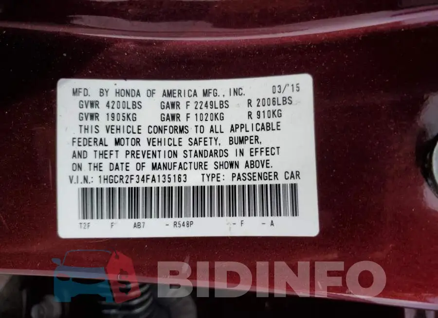 1HGCR2F34FA135163 Photo# 10