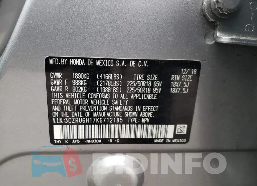 3CZRU6H17KG712185 Photo# 13