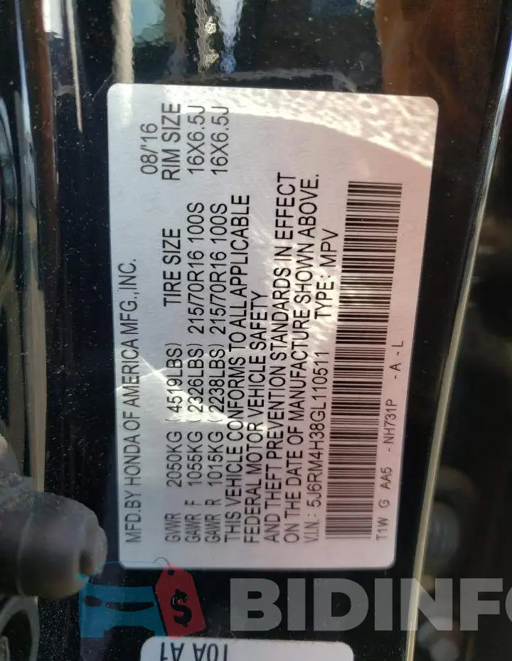 5J6RM4H38GL110511 Photo# 13