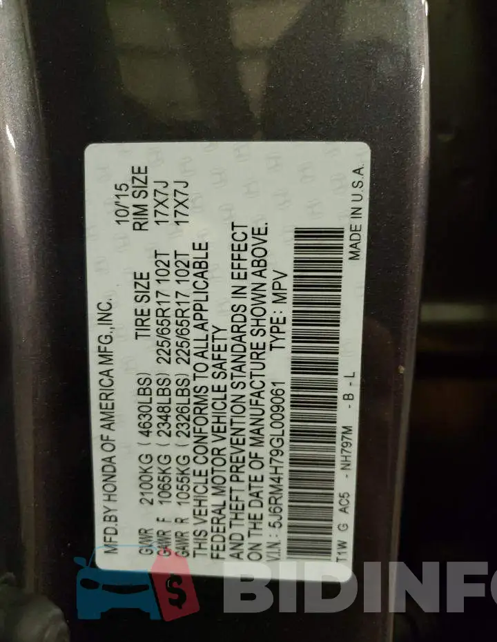 5J6RM4H79GL009061 Photo# 10