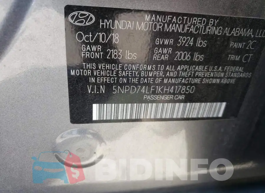 5NPD74LF1KH417850 Photo# 10
