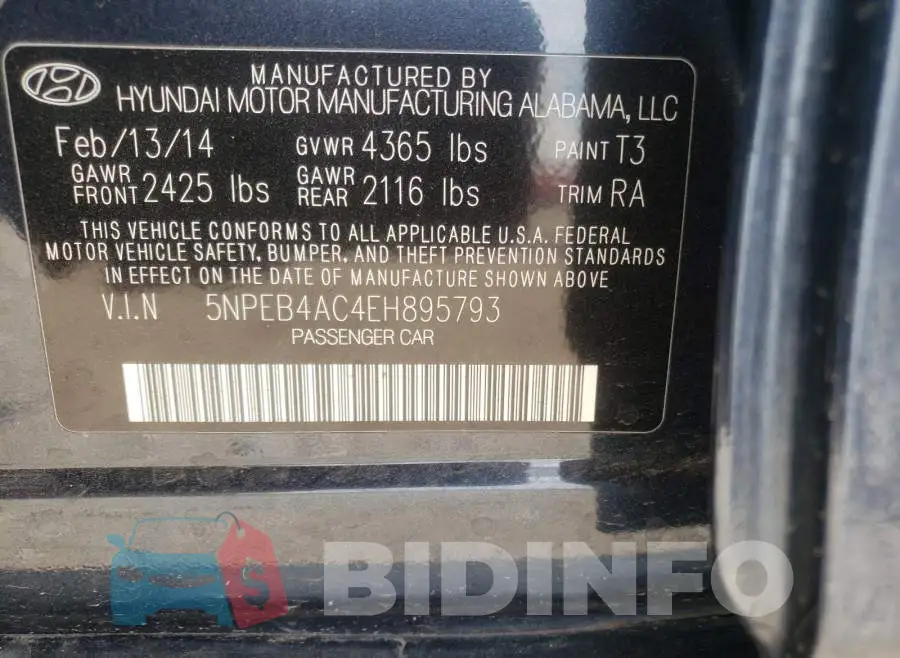 5NPEB4AC4EH895793 Photo# 10