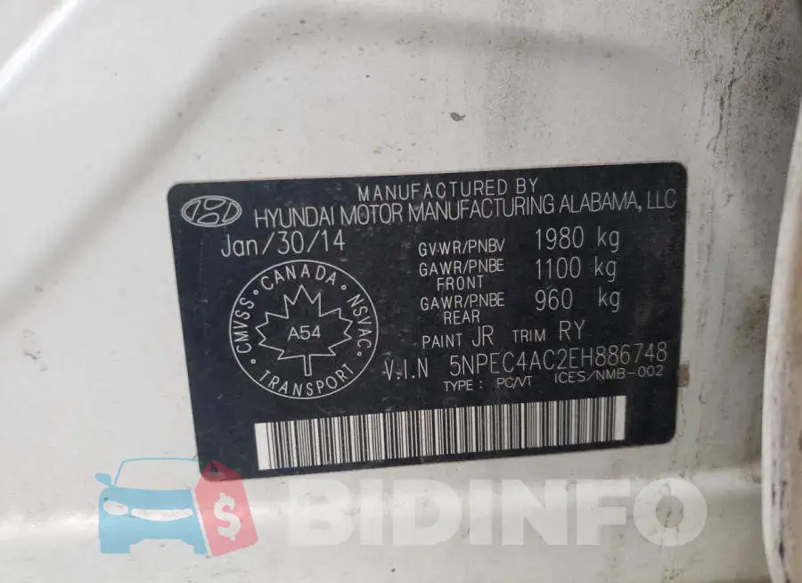5NPEC4AC2EH886748 Photo# 10
