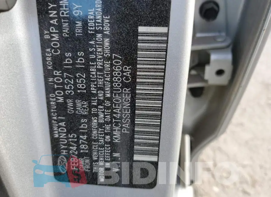 KMHCT4AE0FU888607 Photo# 13
