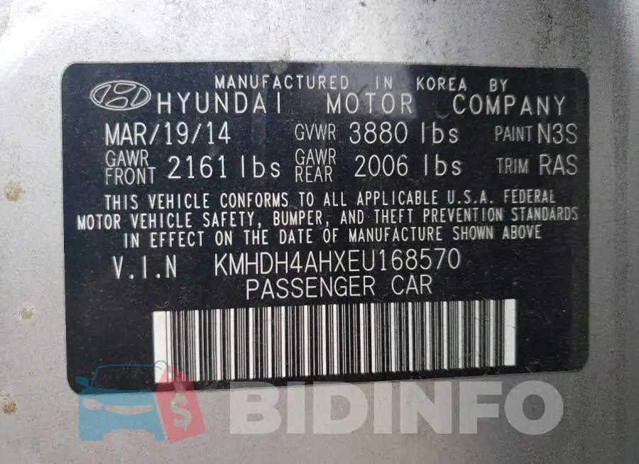 KMHDH4AHXEU168570 Photo# 10
