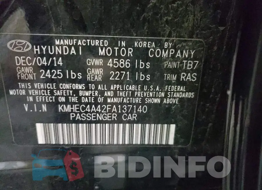 KMHEC4A42FA137140 Photo# 10