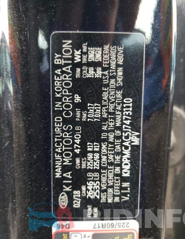KNDPMCAC5J7473110 Photo# 10