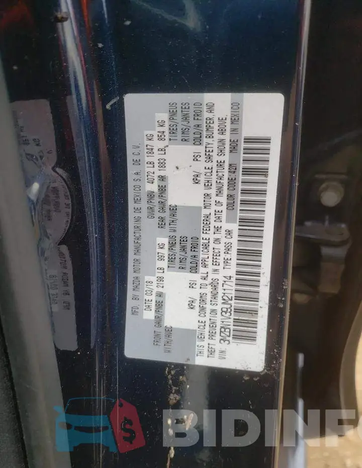3MZBN1V39JM211714 Photo# 10
