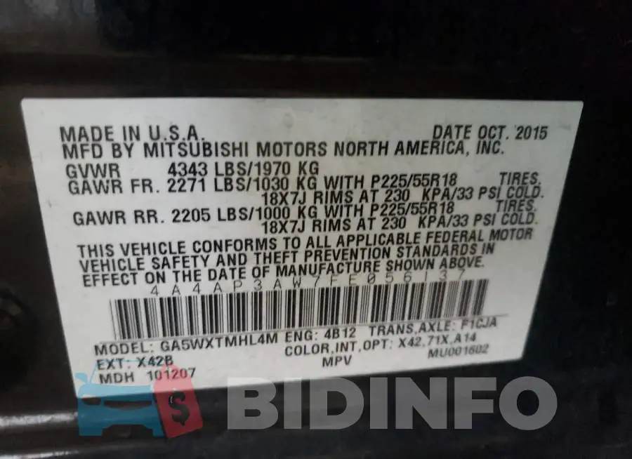 4A4AP3AW7FE056137 Photo# 13