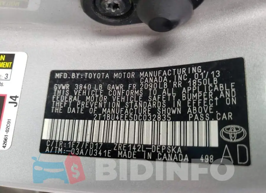 2T1BU4EE5DC032835 Photo# 10