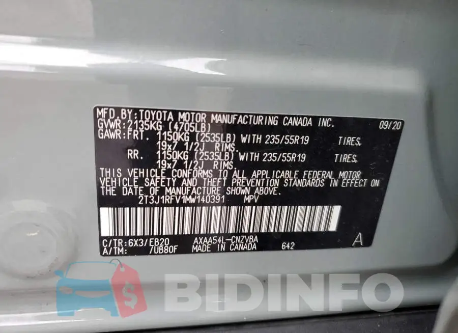 2T3J1RFV1MW140391 Photo# 10