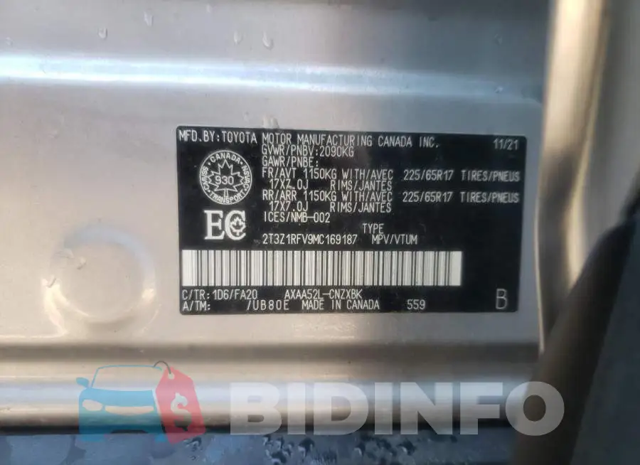 2T3Z1RFV9MC169187 Photo# 10
