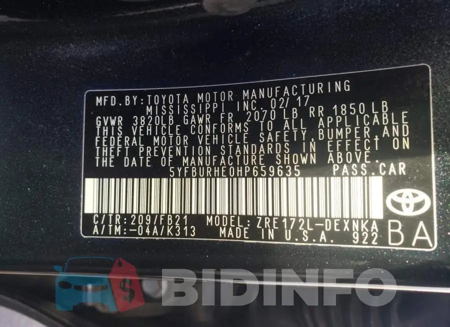 5YFBURHE0HP659635 Photo# 12
