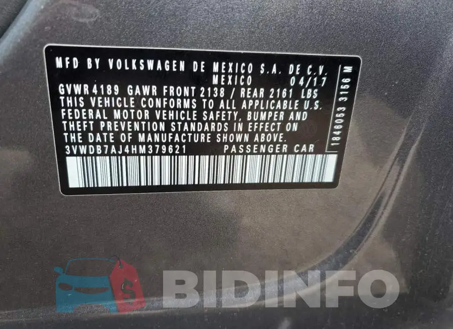 3VWDB7AJ4HM379621 Photo# 12