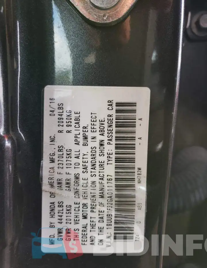 19UUB1F32GA011767 Photo# 12