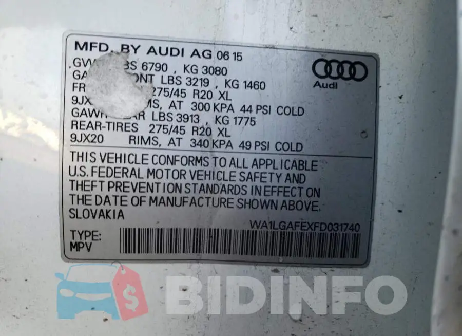 WA1LGAFEXFD031740 Photo# 10