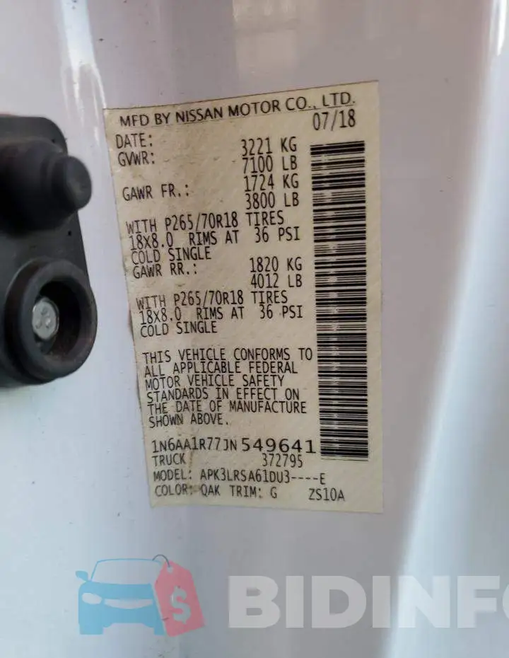 1N6AA1R77JN549641 Photo# 13