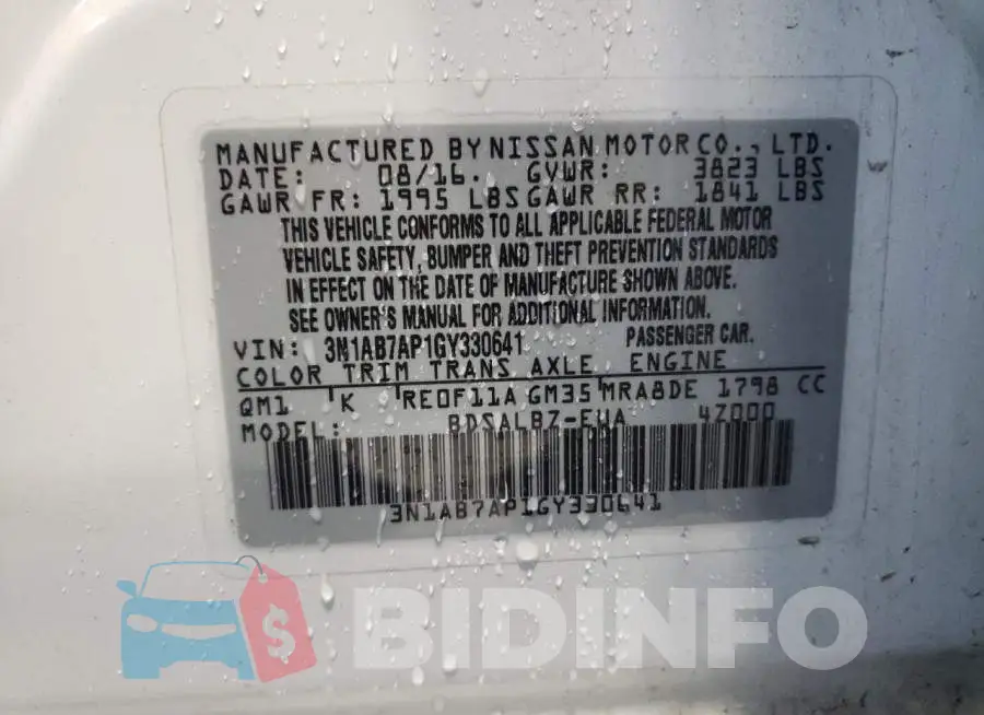 3N1AB7AP1GY330641 Photo# 10