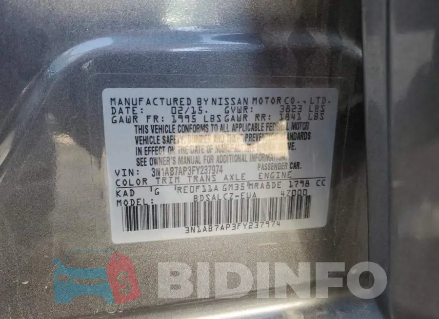 3N1AB7AP3FY237974 Photo# 10