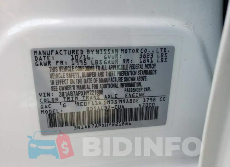 3N1AB7APXHY221886 Photo# 10