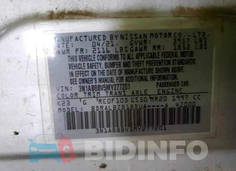 3N1AB8BV5MY277201 Photo# 10