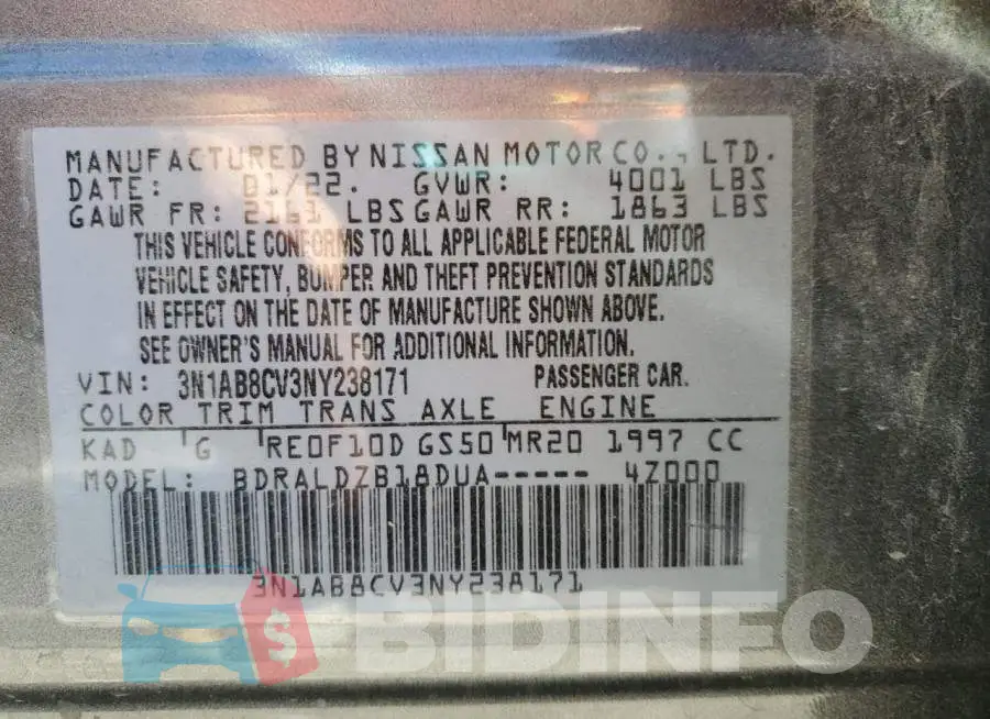 3N1AB8CV3NY238171 Photo# 10