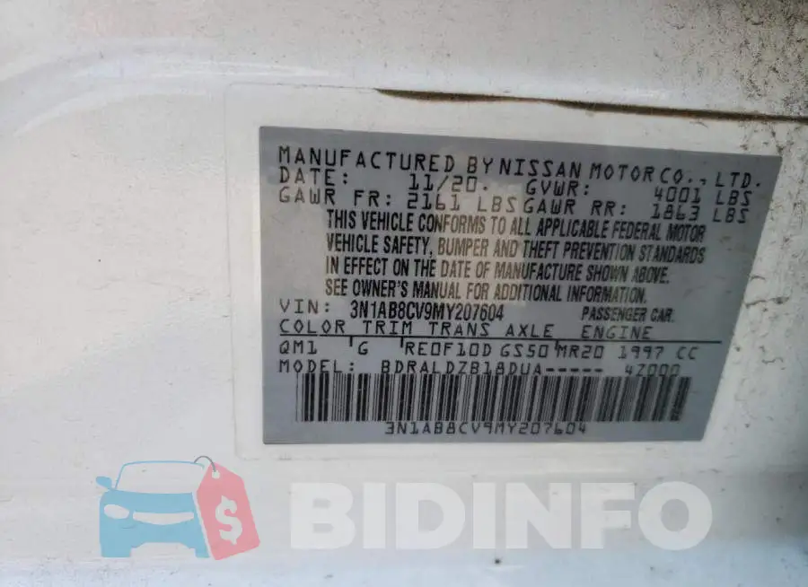 3N1AB8CV9MY207604 Photo# 10