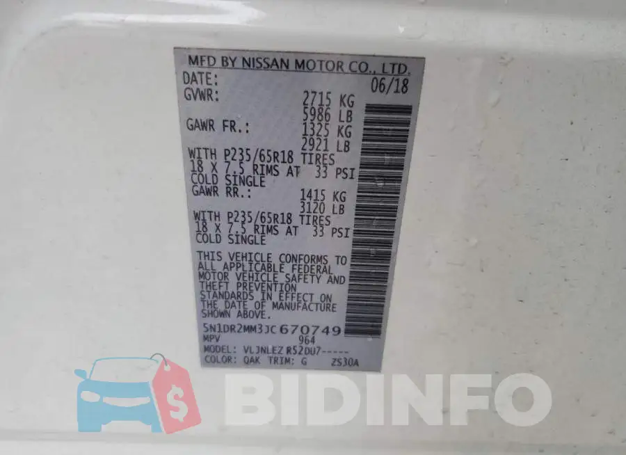 5N1DR2MM3JC670749 Photo# 13