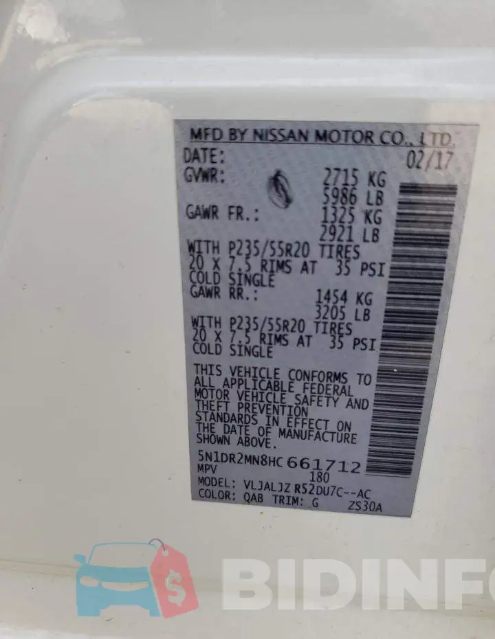 5N1DR2MN8HC661712 Photo# 14