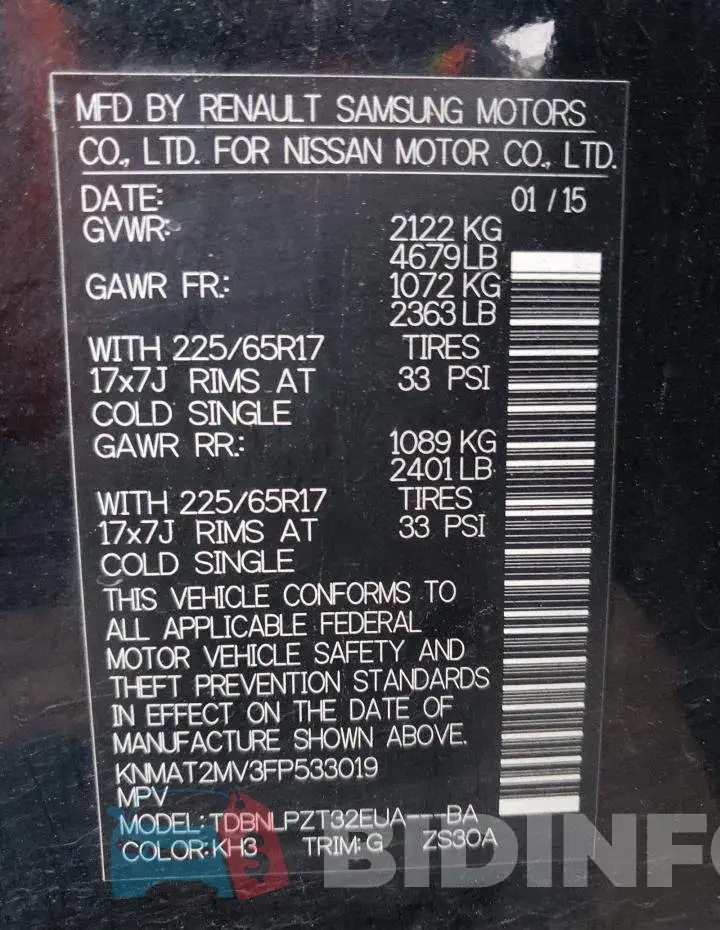 KNMAT2MV3FP533019 Photo# 14