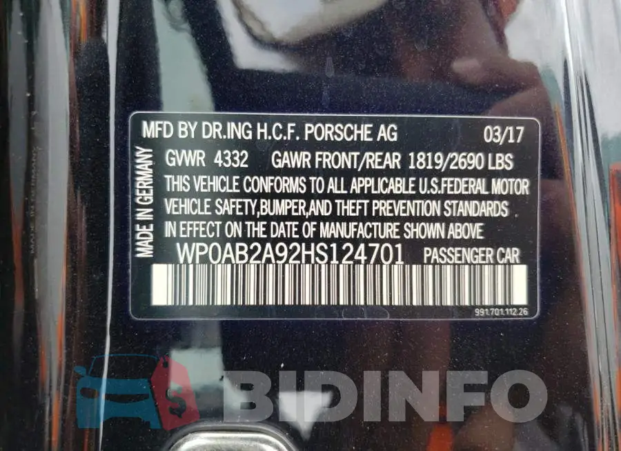 WP0AB2A92HS124701 Photo# 10