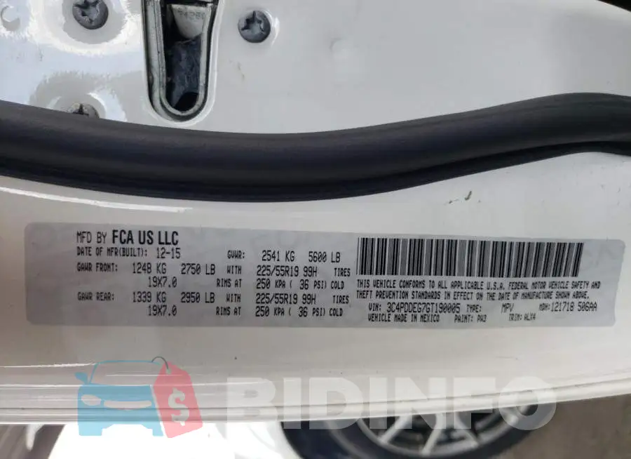 3C4PDDEG7GT190005 Photo# 10