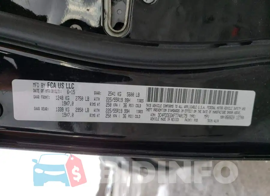 3C4PDDEGXFT740179 Photo# 12