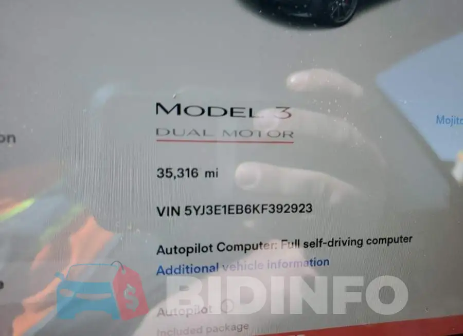 5YJ3E1EB6KF392923 Photo# 8