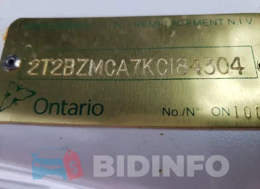 2T2BZMCA7KC184304 Photo# 10