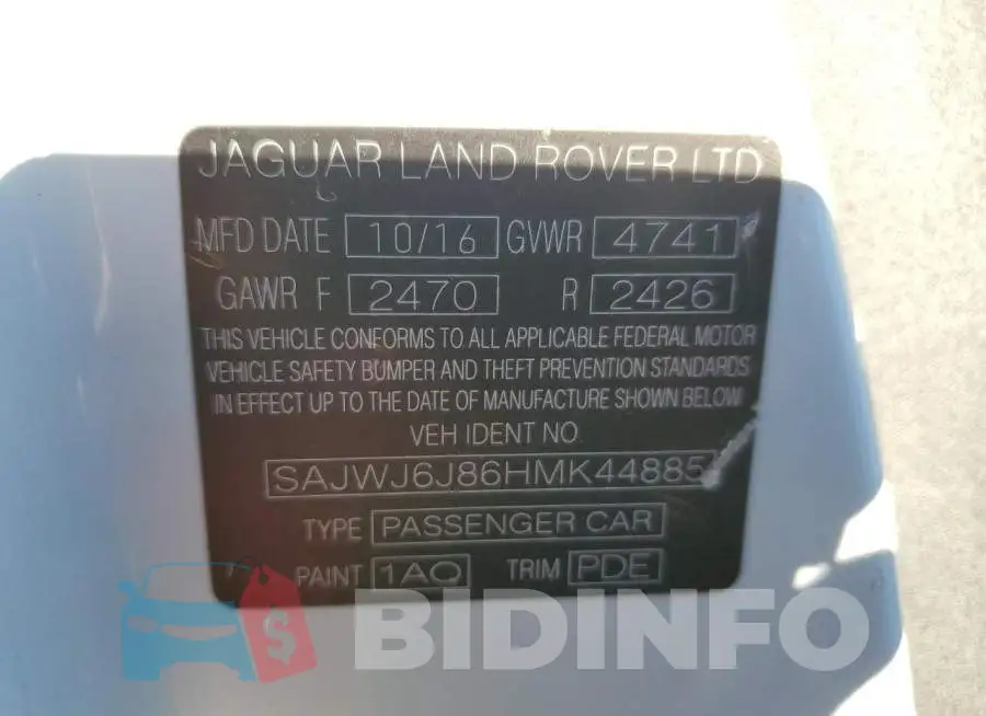 SAJWJ6J86HMK44885 Photo# 12