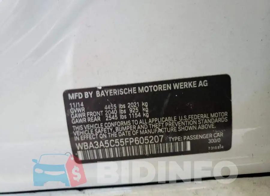 WBA3A5C55FP605207 Photo# 9