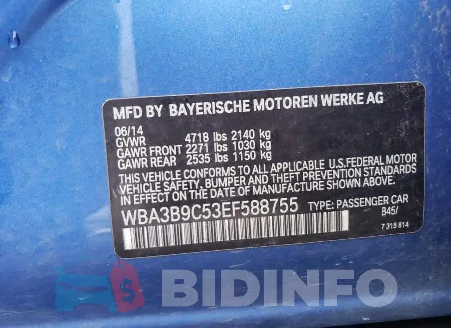 WBA3B9C53EF588755 Photo# 10